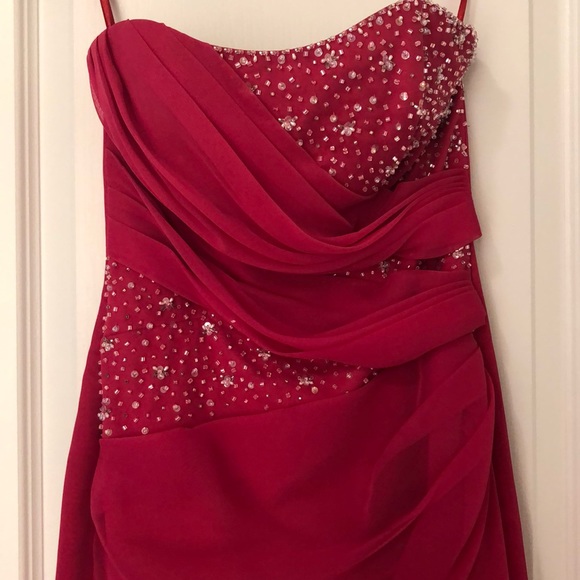 Impression Hot Pink Strapless Prom Gown - Picture 2 of 3